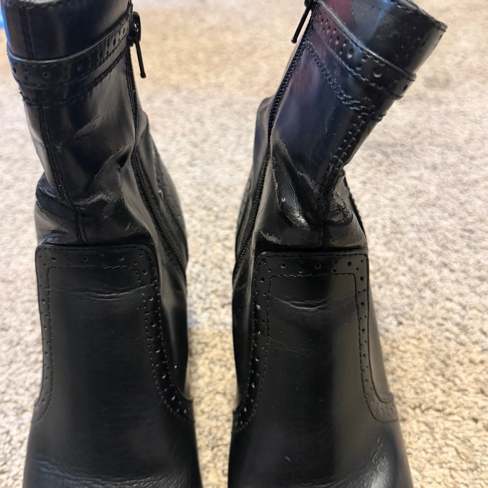 Mudd Black Ankle Boots Womens Size 9 Mid Heel Zip Booties Y2K - Picture 8 of 9
